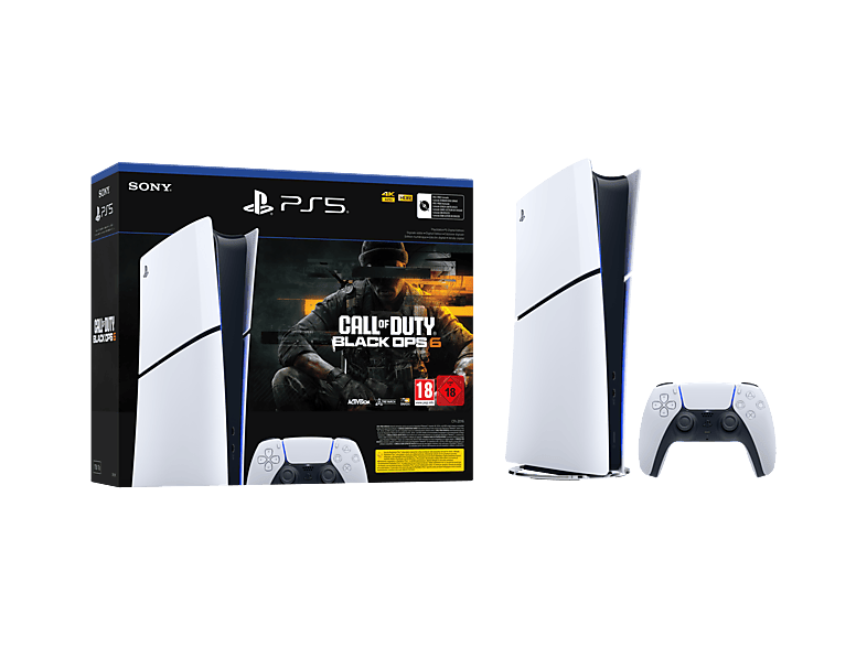 Sony PS5 Slim Digital Edition 1 TB SSD 4K 1 mando Chasis D Blanco + Código de descarga de juego Call Of Duty: Black Ops 6