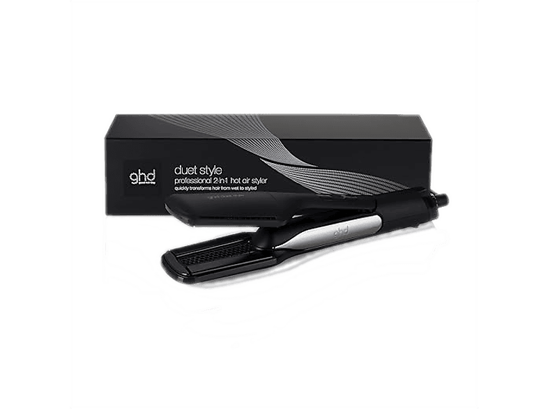 GHD Duet style Cerámica Plancha y secador 185 °C Negro