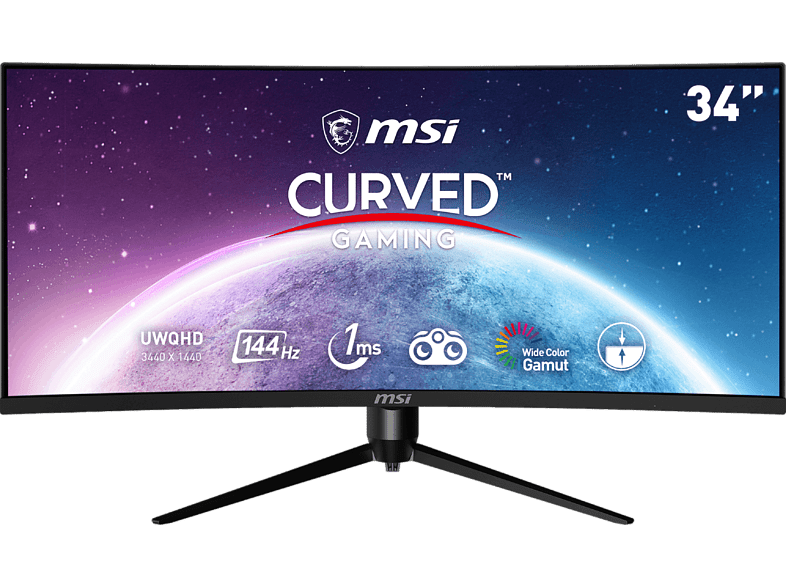 MSI Optix MAG342CQR 34  UWQHD curva 1500R 1 ms 144 Hz 2 x HDMI Negro