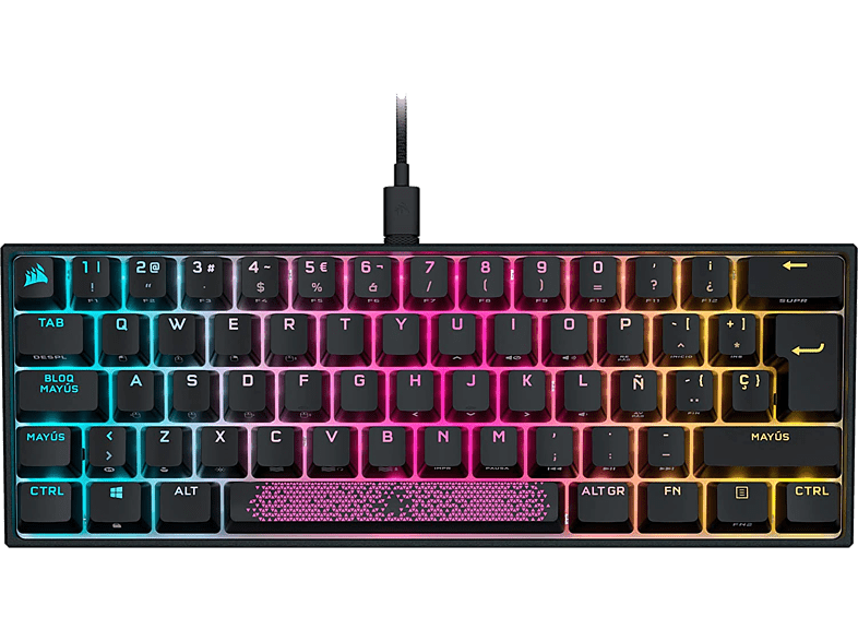 Corsair K65 MINI RGB Por Cable Tecnología de hiperprocesamiento Negro