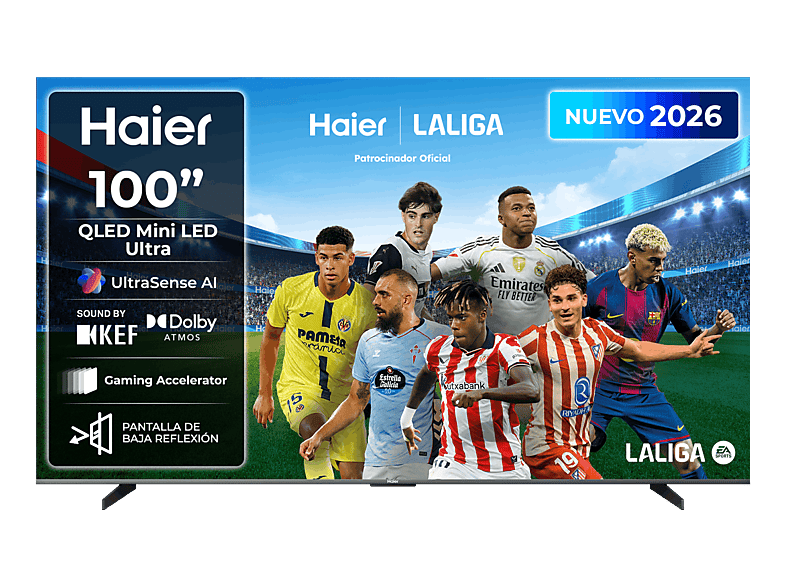Haier S90 Series H100S90FUX 4K Google TV Dolby Atmos Sonido KEF Gaming 144Hz Negro