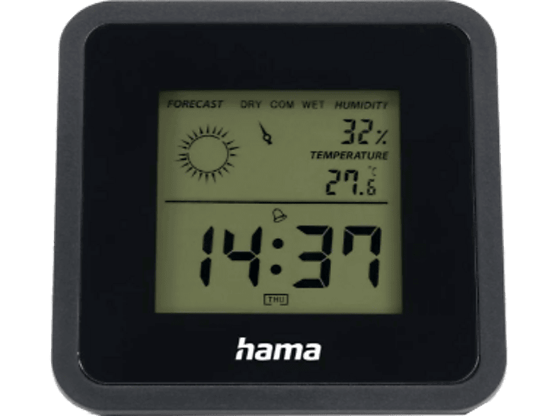 Hama 00185890 Termómetro e Higrómetro «Borneo» Digital Para Interiores Negro