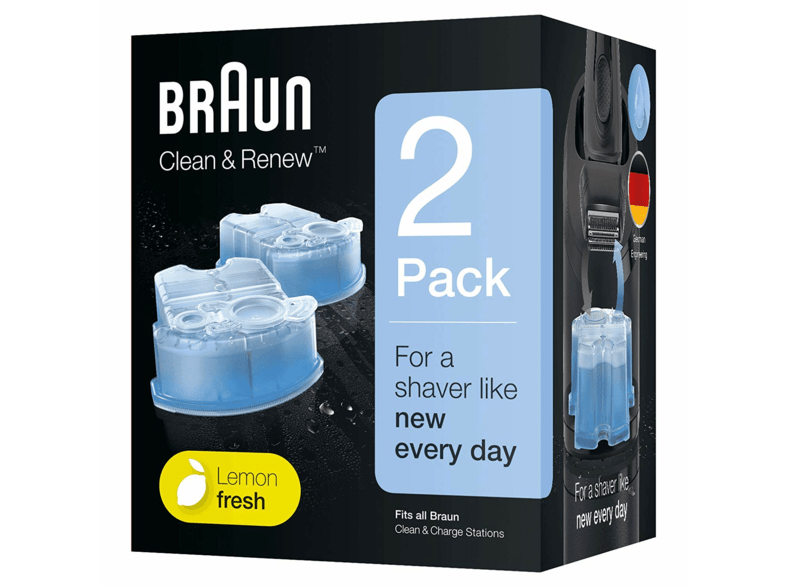 Braun Clean&Renew Cartuchos De Recarga Para Afeitadora Eléctrica Hombre 2 Unidades