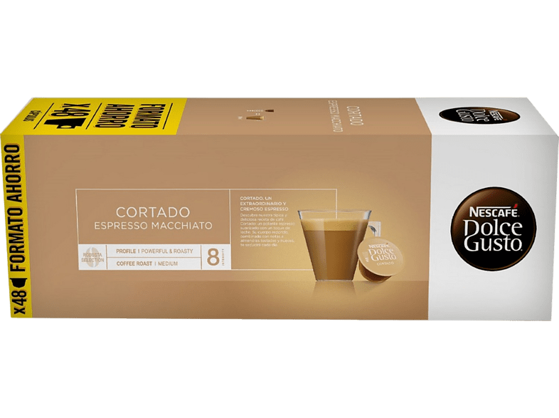 Dolce Gusto Cortado Espresso Macchiatto Pack de 3 cajas de 16 cápsulas (48 en total)
