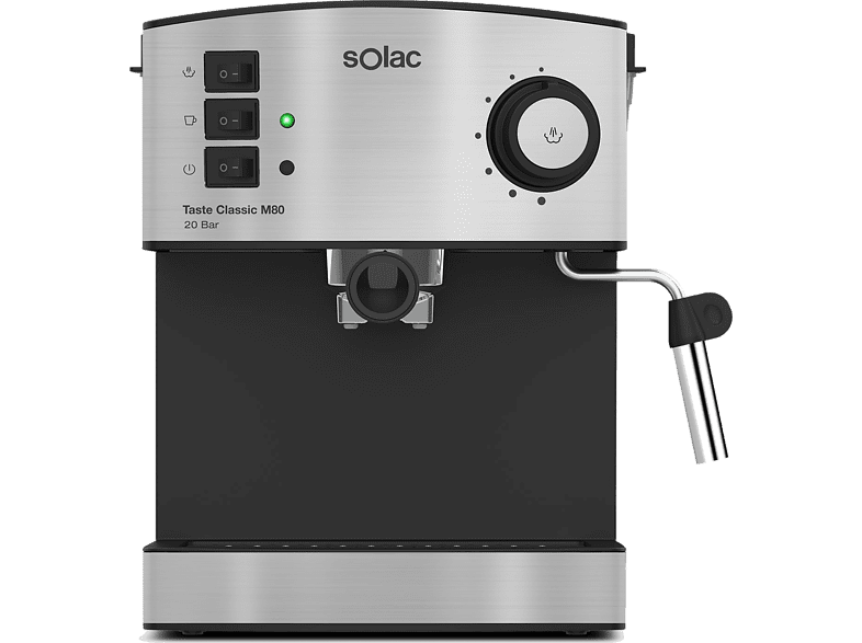 SOLAC 100% expresso 1.6 l 850 W 2 cafes cafe molido y monodosis inox Gris