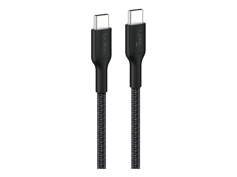 Belkin BoostCharge Pro Cable trenzado USB-C a USB-C de 240 W 2 m Universal Negro