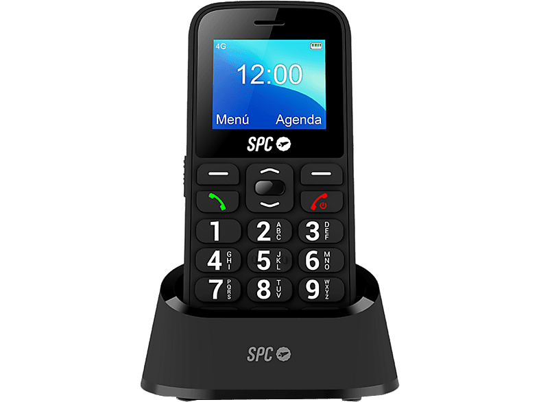 SPC Fortune 2 4G Negro 48 MB Memoria interna 128MB RAM 1000 mAh Sin sistema operativo Teclas Grandes Botón SOS Radio FM