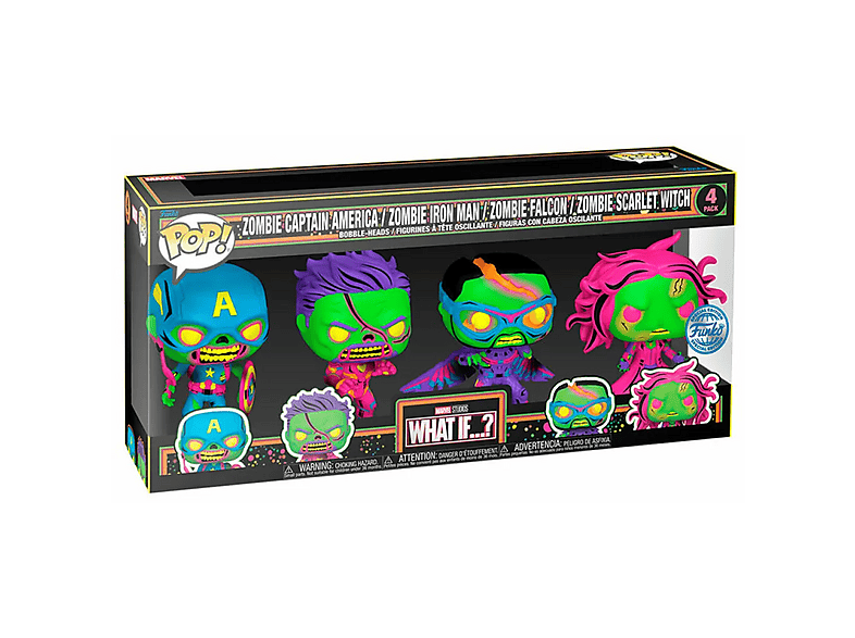 Marvel What If...?: Zombie Capitán America Iron Man Falcon Bruja Escarlata Vinilo 10 cm
