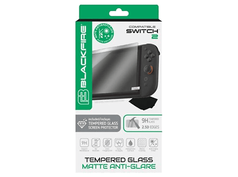 Ardistel Blackfire Tempered Glass Mate Nintendo Switch 2 Cristal templado 9H Transparente Mate