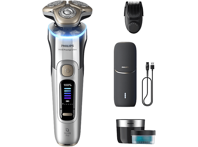 Philips i9000 Prestige Ultra XP9404/46 Afeitado en seco/mojado con tecnología SkinIQ Pro Sensor IA de presión y control App smartphone