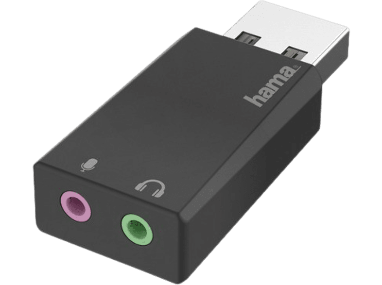 Hama 00200323 De USB 2.0 a 2x 3.5 mm Jack Negro