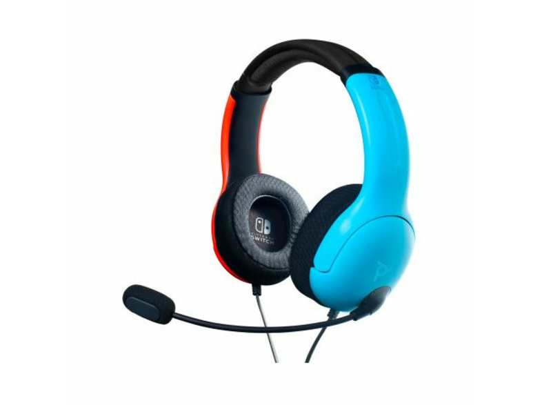 PDP LVL40 Con Cable Micrófono Para Nintendo Switch Rojo y Azul Neón