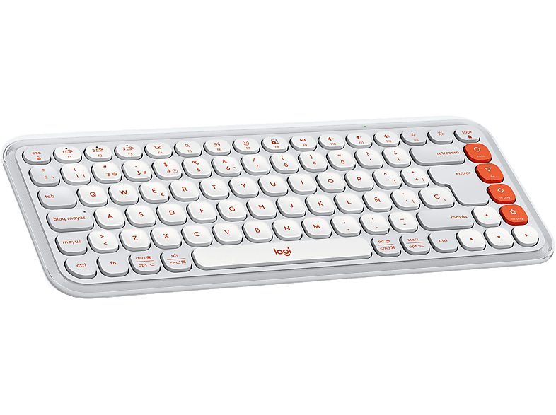 Logitech Pop Icon Keys Inalámbrico Bluetooth Teclas personalizables Easy-Switch hasta 3 dispositivos PC/Mac 3 años de batería Blanco