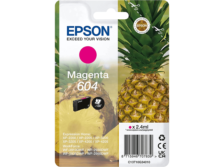 Epson 604 INK Tamaño estándar Hasta 350 páginas Magenta
