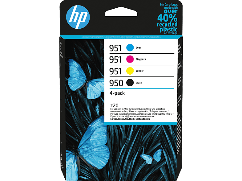 HP 950 Negro + 951 Tricolor Hasta 1000 páginas en negro Hasta 700 páginas a color HP Planet Partners