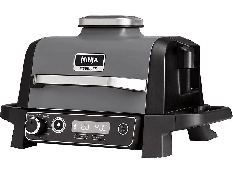 Ninja Woodfire OG701EU 2400 W Para exteriores 7 funciones de cocción Barbacoa eléctrica Negro
