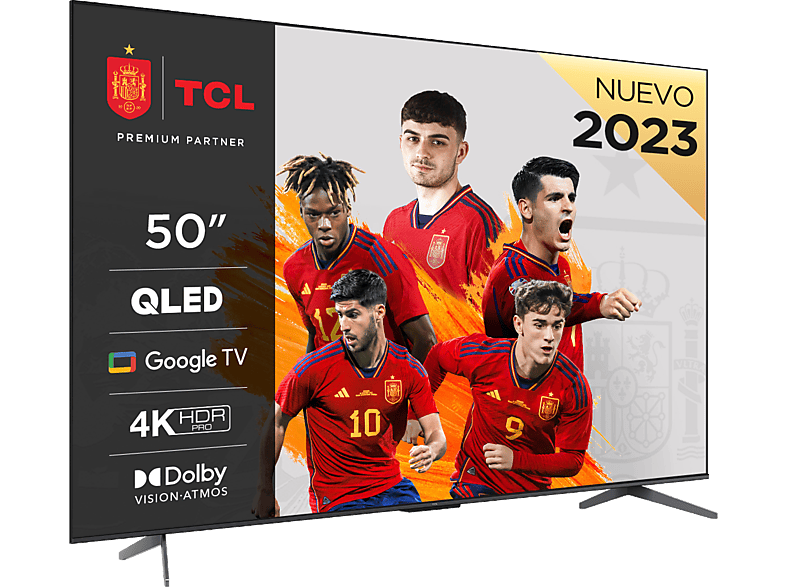 TCL 50C645 UHD 4K Quad Core Smart TV Dolby Atmos  Brushed titanium metal front