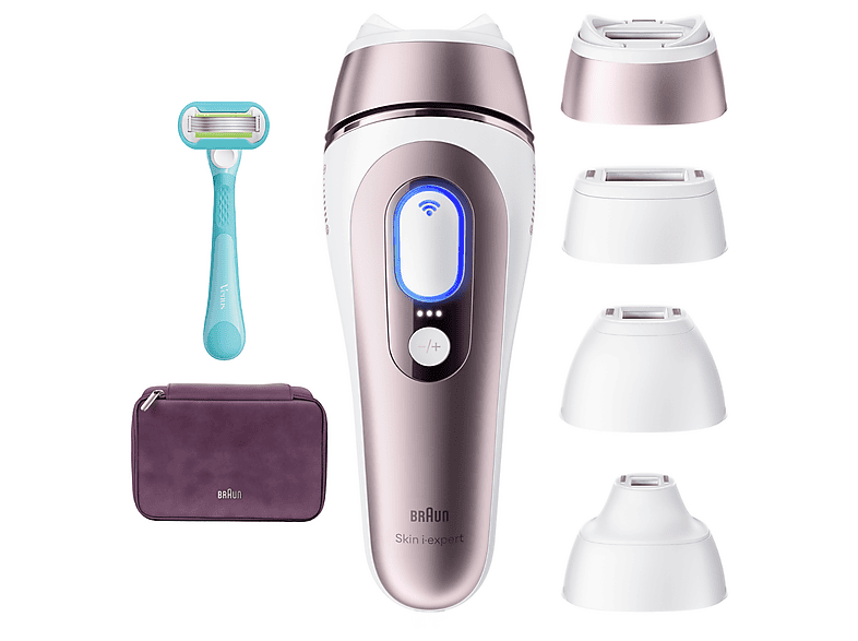 Braun Luz Pulsada Smart Skin i·Expert PL7431 Depilación en casa Con App e IA SmartSkinProtect Cabezal Smart Flex + 3 cabezales