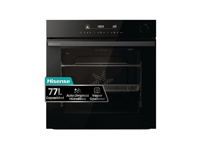 Hisense BSA66346ADBG Multifunción Hidrolítico 77 l 59.5 cm WiFi Doble Grill Air Fry Negro