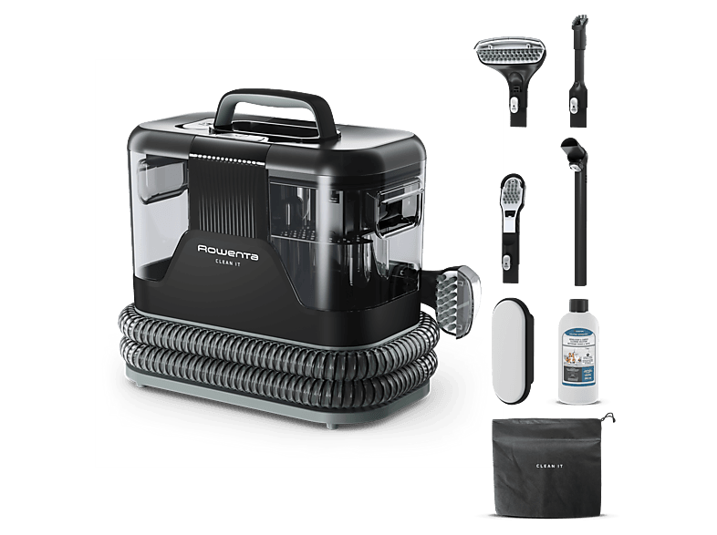 Rowenta Clean IT IN5021 Limpia tapicerías y manchas Depósito extraíble 2.3L Hasta 13.5 kPa 750w Autolimpieza  Negro