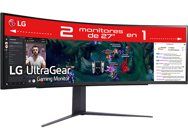 LG 49GR85DC 49 QHD 1 ms 50 - 60 Hz USB HDMI x 2 DisplayPort x1 Negro