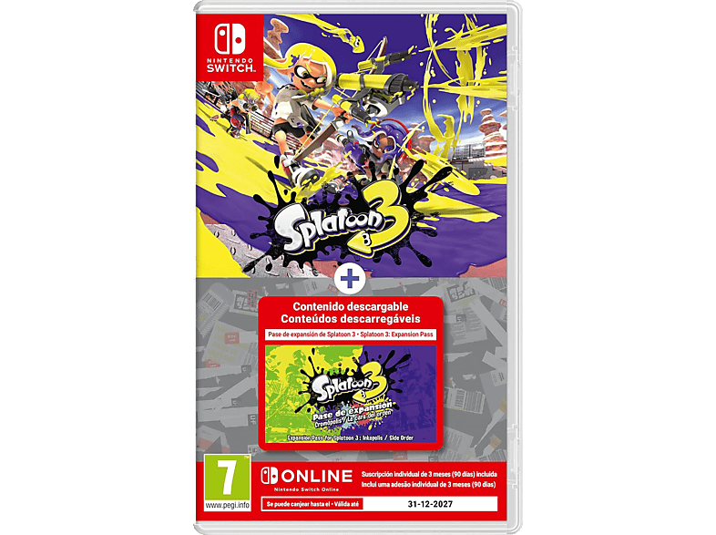 Nintendo Switch Splatoon 3 + Pase de expansión + 3 meses de Nintendo Switch Online (NSO)