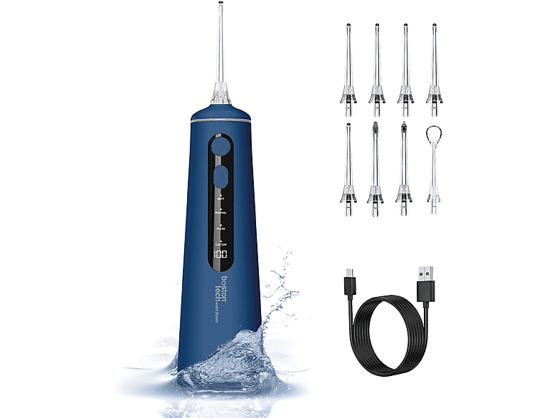 Aquapik Ultra Care Travel 4 Niveles de Intensidad 30 a 130 PSI Carga rápida de 4 horas Azul