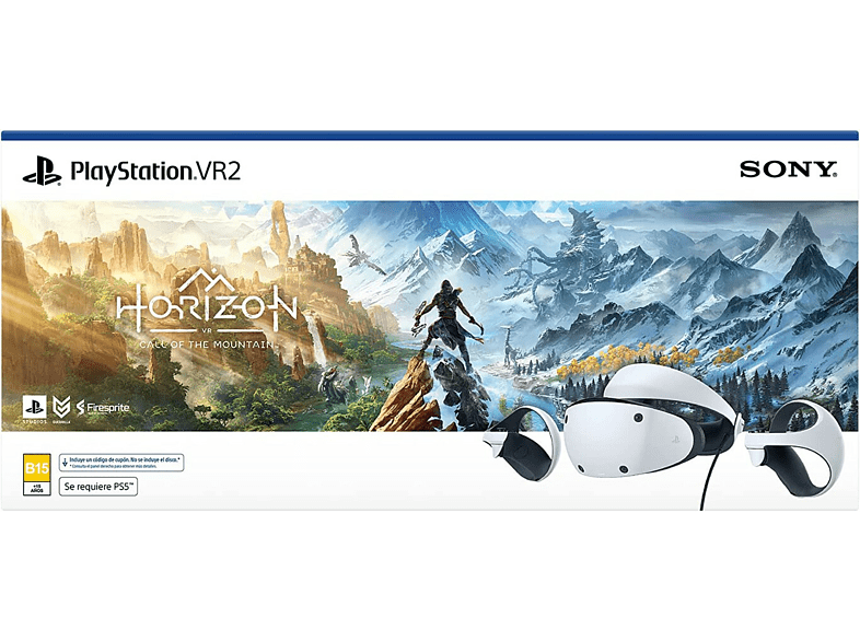 Gafas PlayStation VR2 OLED 4K + Mandos VR2 Sense + Auriculares estéreo + Voucher Juego PS5 Horizon: Call of the Mountain (código descarga)