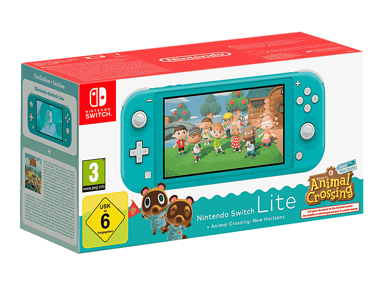 Nintendo Switch Lite Portátil Turquesa + Juego Animal Crossing: New Horizons (*Descarga asociada al numero de serie)