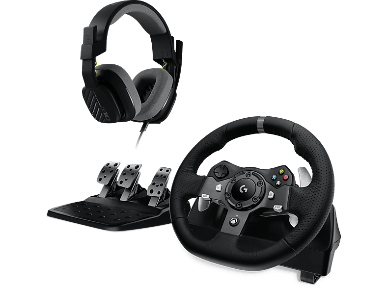 Combo Logitech G G920 + Auriculares gaming ASTRO A10 Xbox/PC Force Feedback Pedales ajustables Giro 900° Micrófono volteable Negro