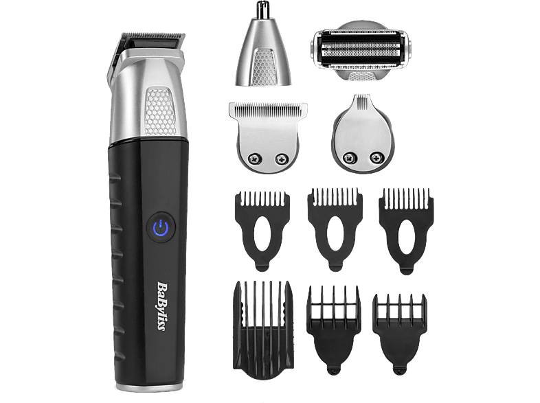 BaByliss MT812E 6 Peines Guía 5 Cabezales Magnéticos Intercambiables 4h Autonomía Negro/Gris