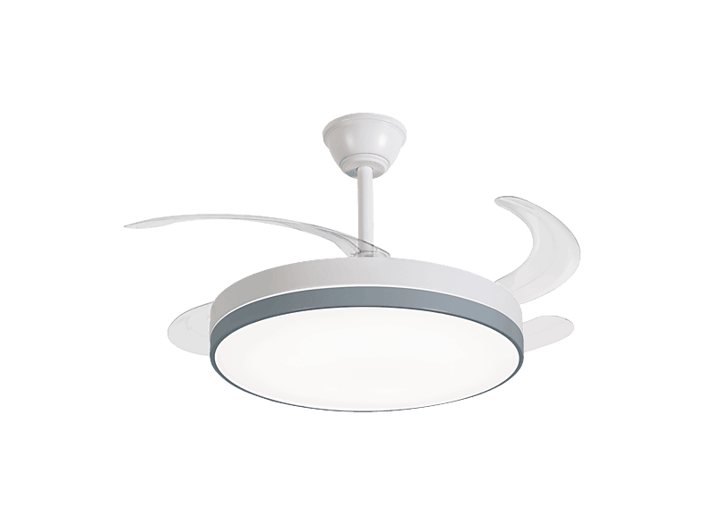 ok. OCF 4826 ES 80W 6 Velocidades Temporizador Aspas Retráctiles Altura Ajustable Blanco/Gris