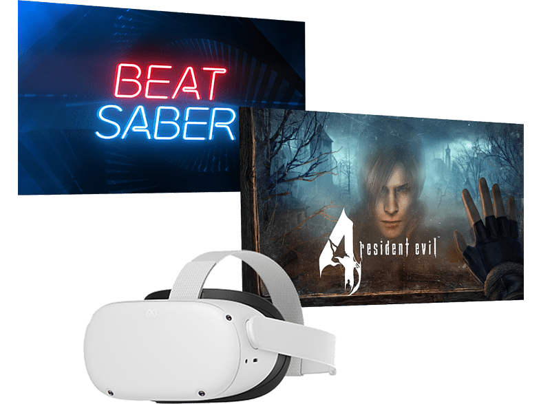 Meta Oculus Quest 2 256 GB 6 GB RAM 3D Snapdragon™ XR2 + 1 Juego Beat Saber + 1 juego Resident Evil 4 Blanco