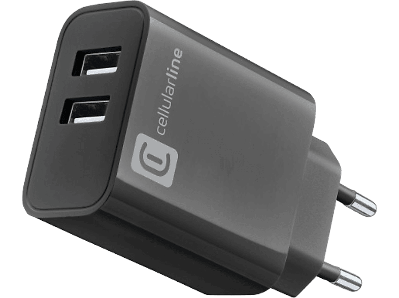 CellularLine ACHUSB2USBA24WK 24 W Super Fast Charging Sin Cable Negro