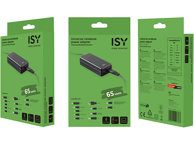 Isy IAC-1103-1 Universal 65W Negro