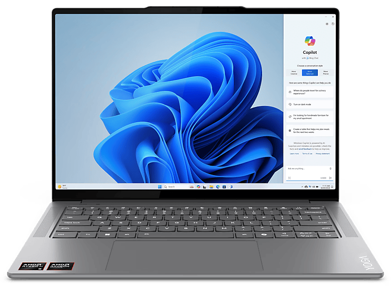 Lenovo Yoga Pro 7 14ASP9 Copilot+ PC 14.5 WQXGA+ AMD Ryzen™ AI 9 365 32GB RAM 1TB SSD Radeon™ Onboard Graphics W11 Home Gris