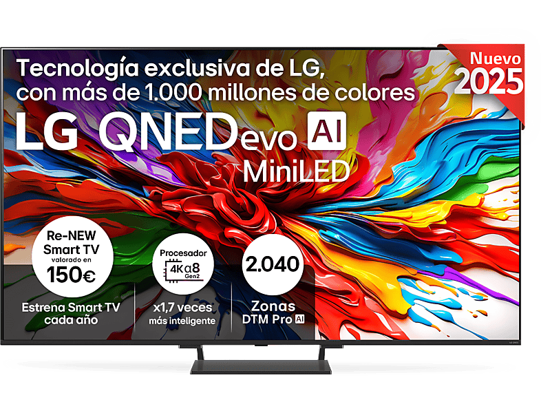 LG 85QNED93A6A UHD 4K Procesador Inteligente α8 AI Processor 4K Gen2 Smart TV DVB-T2 (H.265) Negro