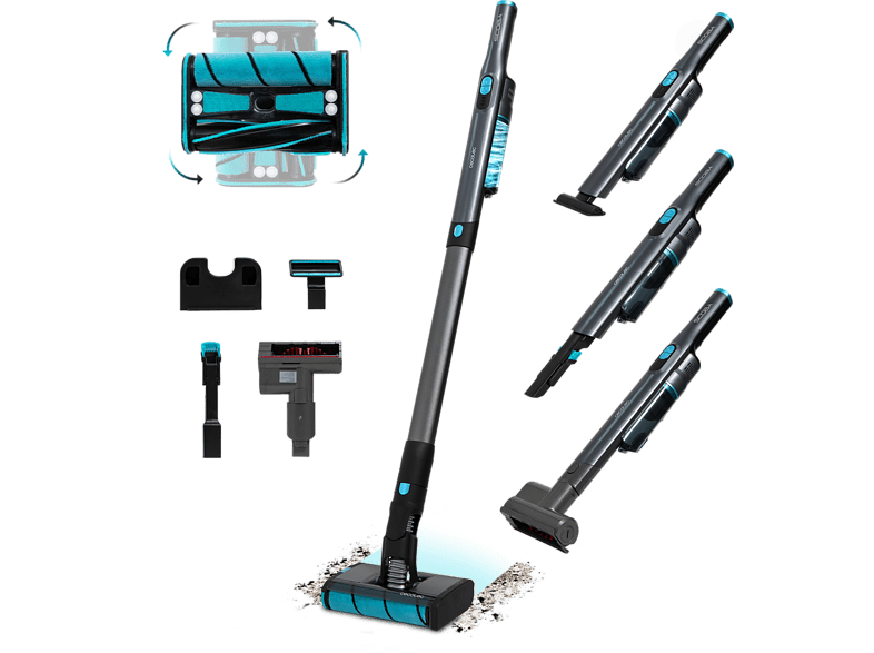 Cecotec Scoba 2100 Twice Max 2en1 210 W 20 kPa 45 min Rotación 360 Ultraligero Negro