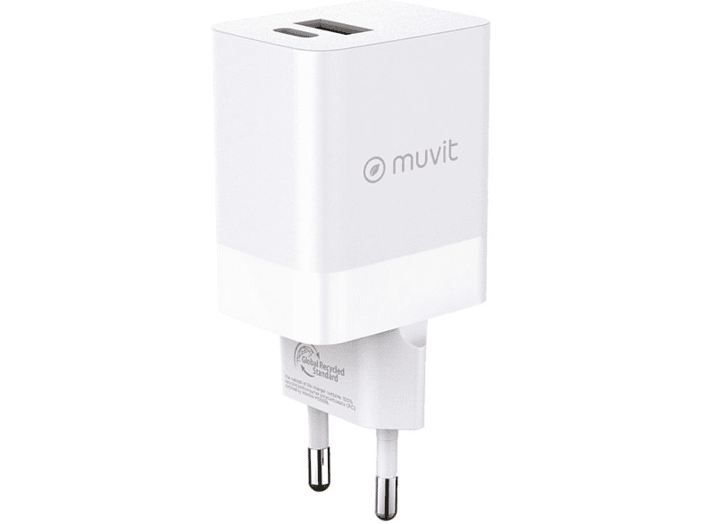 Muvit MCACC0022 Universal USB 12W+1 Tipo C PD 45W 50/60Hz Blanco