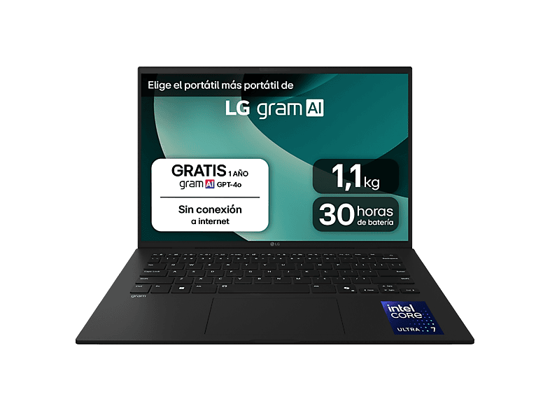 LG 14ZD90T-G.AX88B 14 WUXGA Intel® Core™ Ultra 7-255H 13 TOPS 32 GB RAM 1 TB SSD Arc™ GPU Sin sistema operativo