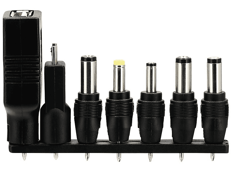 Hama Eco Universal 7 enchufes adaptadores 1 llave de interruptor 12W Negro
