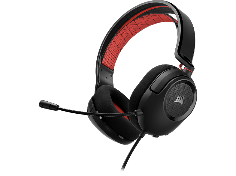 Corsair HS35 v2 Circumaurales Micrófono omnidireccional Rojo