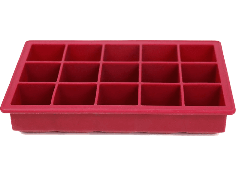 Jata HACC4540 15 Cubitos Antiadherente y Flexible Silicona Con Tapa Rojo