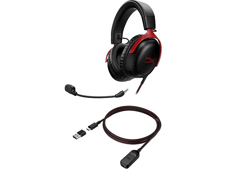 HyperX Cloud III Con cable Audio espacial DTS® Compatible PS5 XBOX Series X|S Switch Mac y móviles Rojo