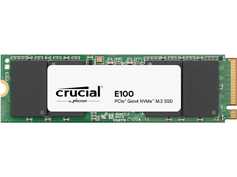 Crucial E100 PCIe Gen4 2280 NVME M.2 Velocidad de lectura 5000 MB/s Negro