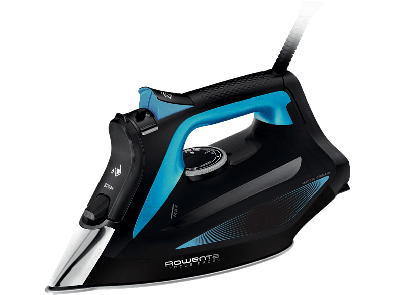 Rowenta DW5310D1 Focus Excel 180 g/min Suela Microsteam 400 HD Láser 150 ml Azul metalizado y negro