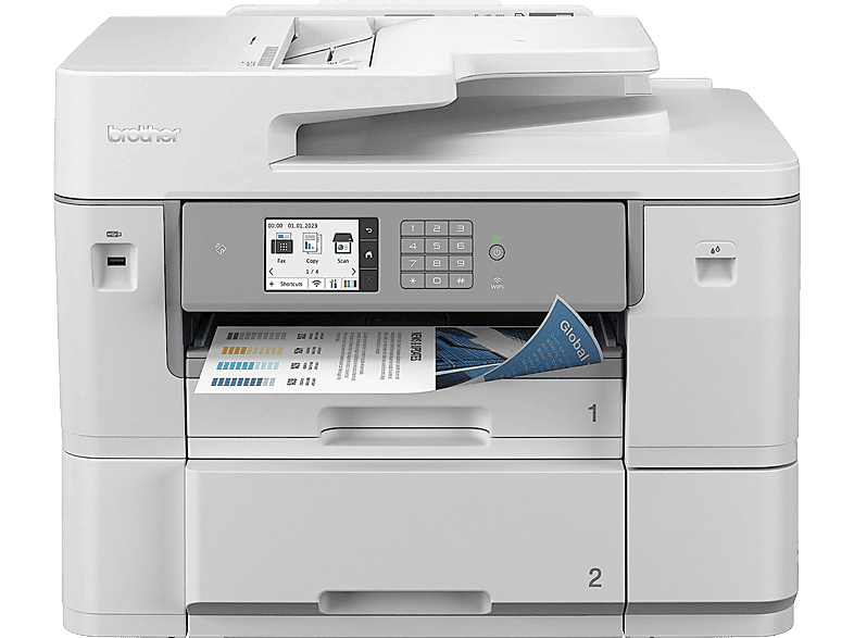 Brother MFCJ6959DWRE1 Impresión a gran formato Fax y escáner Hasta 30 ppm Doble cara 512MB Blanca
