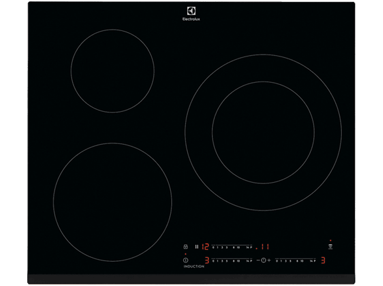 Electrolux LIT60342 3 zonas Zona grande 28 cm Biselada 60 cm Negro