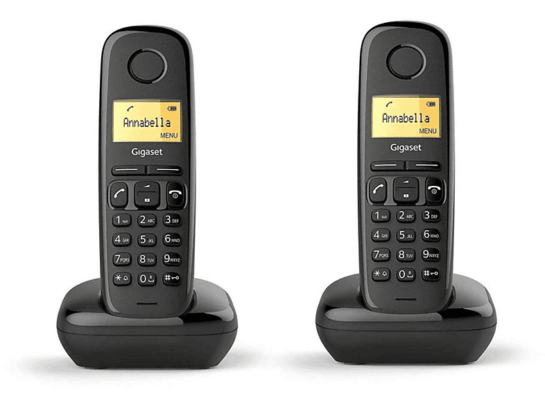 Gigaset A170 DUO 2 terminales 50 contactos Rellamada Negro