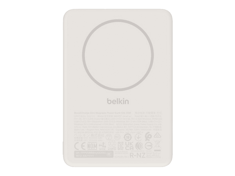 Belkin BPD017hqSA 10000 mAh Acoplamiento magnético Carga hasta 2 dispositivos Arena